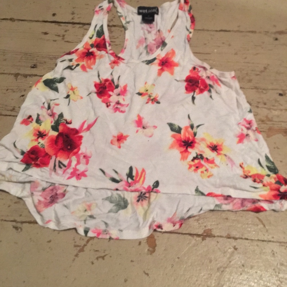 Crop high low tank top
